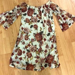 Floral Off The Shoulder Dress